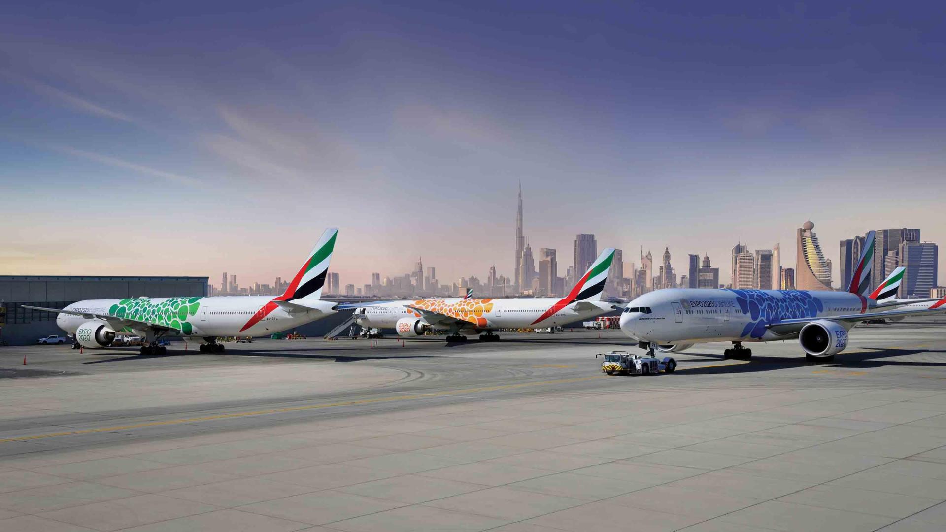 Emirates aircraft at Dubai airport
