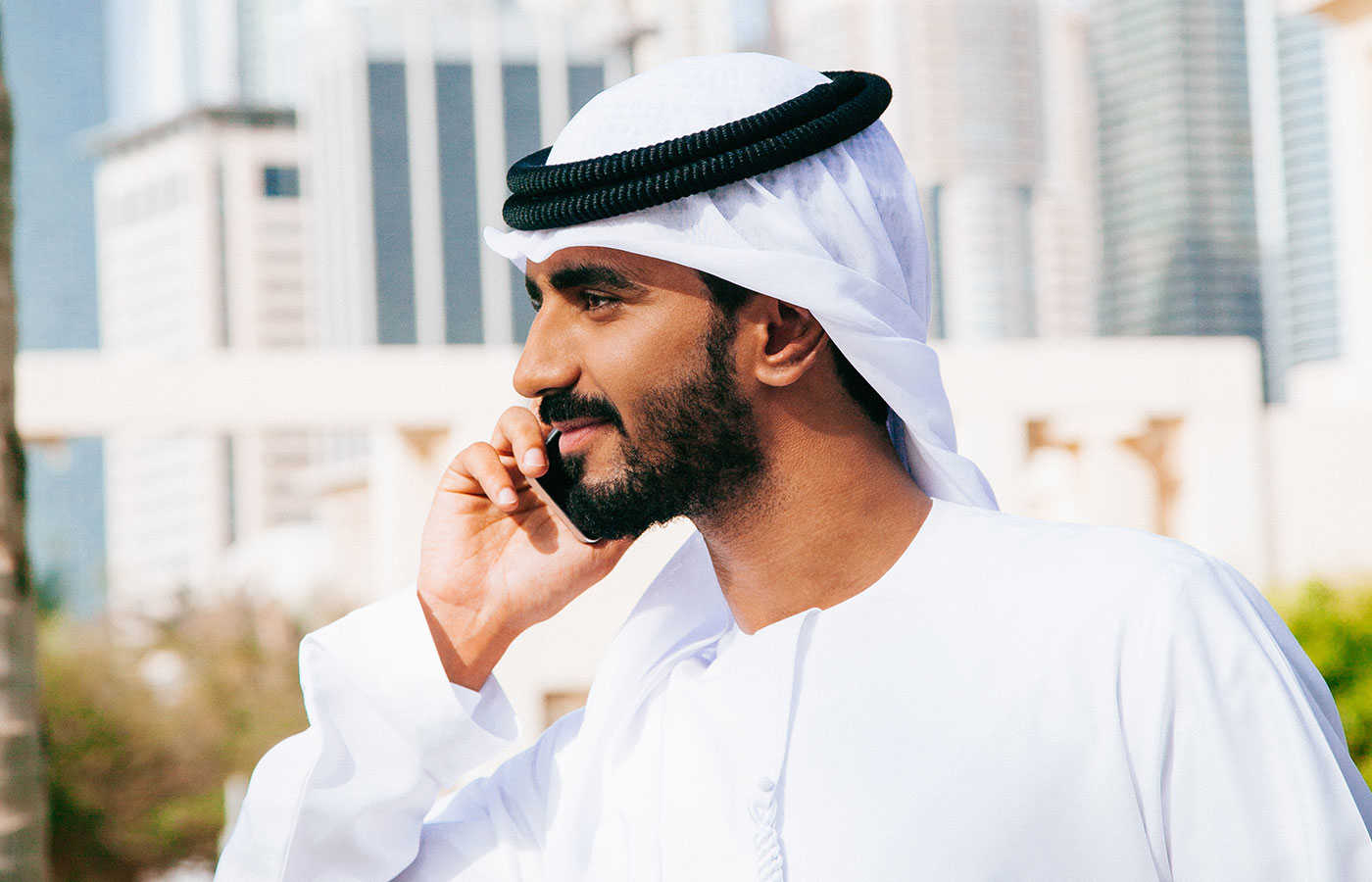 Emirati gentleman on the mobile phone